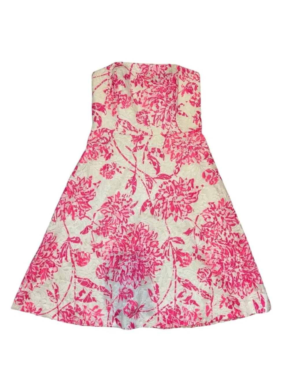 Lilly Pulitzer Women’s Sienna Strapless Midi Dress 10 Resort White Caliente Lace - Picture 2 of 14